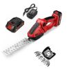 24V Cordless Handheld Grass Shear Hedge Trimmer with 90¬∞ Cutting Angle 2Pcs Replaceable Blades