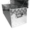 48 Inch Heavy Duty Silver Aluminum Stripes Plated Tool long Box Pick Up Truck Bed RV Trailer Toolbox Storage Organizer, Waterproof Underbody Tool Box