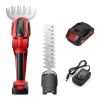 24V Cordless Handheld Grass Shear Hedge Trimmer with 90¬∞ Cutting Angle 2Pcs Replaceable Blades