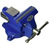 Irwin 4.5 in. Steel Workshop Bench Vise Blue Swivel Base
