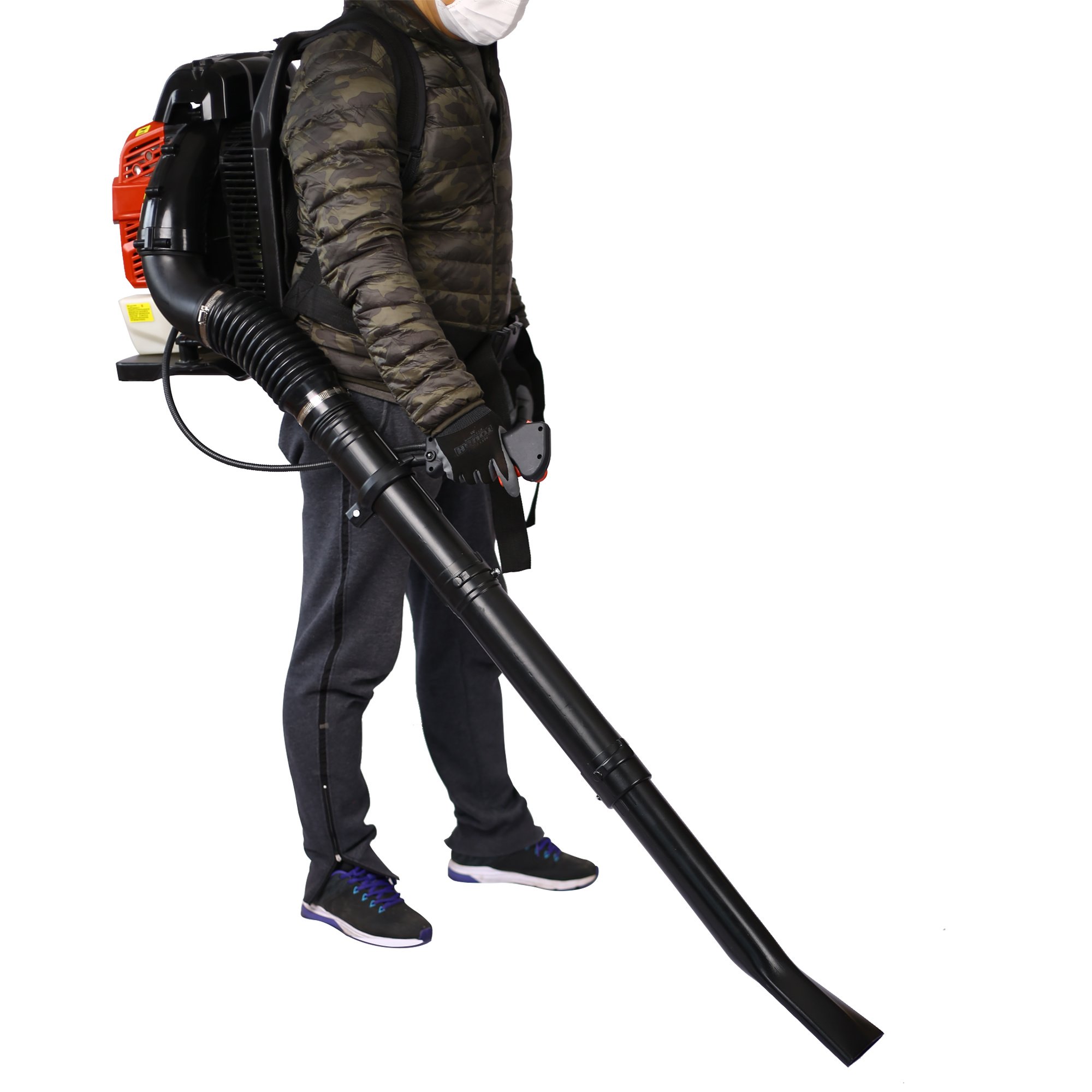 Gasoline Backpack 76cc gasoline backpack leaf blower 4 cycle engine gas powered with ...