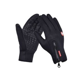 Women's Cold Winter Ski Camping Screen Touch Warm Gloves For Outdoor (Color: Black, size: l)